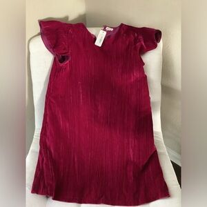 NWT Gymboree crinkled red/burgundy velvet dress size girls 14